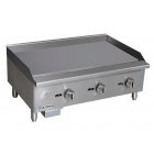 Culitek CULECTG36NG SS-Series Countertop Natural Gas Griddle with 3 Burners and Manual Controls 36" - 90,000 BTU