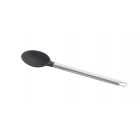 TableCraft CW400 13" Solid Serving Spoon w/ Black Silicone Head & Stainless Steel Handle