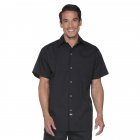 Dickies Chef DC60-BLK-2XL Unisex Poplin Short Sleeve Cook Shirt with Snaps - Black / 2X-Large