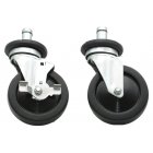 Advance Tabco EC-25-X Special Value Wire Shelving Rubber Swivel Stem Casters 5" - 4/set (2 w/ Brakes)