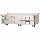 Everest Refrigeration ECB82D4 2-Section 4 Drawer Refrigerated Chef Base 82" - 115V