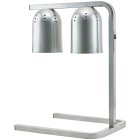 Winco EHL-2C Freestanding Infrared Twin Bulb Heat Lamp Food Warmer with Adjustable U-Shaped Stand 19-3/4"L x 14"W x 28-5/8"H - Silver - 120v