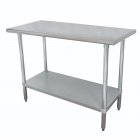 Culitek 16WT-245-E Economy 16-Gauge Stainless Steel Work Table with Adjustable Galvanized Undershelf and Legs 60" x 24"