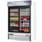 Everest Refrigeration EMGR48 Merchandiser Refrigerator White with Two Glass Slide Doors Refrigerator 54" - 115V