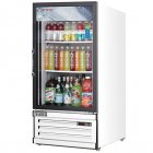 Everest Refrigeration EMGR8 Merchandiser Refrigerator White with One Glass Swing Half Door 24" - 115V