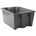 Rubbermaid FG172100GRAY Stack and Nest Palletote Polyethylene Storage / Tote Box 19-1/2"W x 15-1/2"D x 10"H - 1-5/16 cu. ft. - Gray