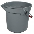 Rubbermaid FG261400GRAY BRUTE Plastic Round Bucket with Molded-In Graduations 12" dia. x 11-1/4"H - 14 qt. - Gray