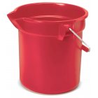 Rubbermaid FG261400RED BRUTE Plastic Round Bucket with Molded-In Graduations 12" dia. x 11-1/4"H - 14 qt. - Red
