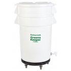 Rubbermaid FG263600WHT BRUTE Greenskeeper Vegetable Crisper Container with Lid and Dolly 32 Gal. - White