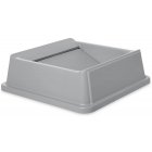 Rubbermaid FG266400GRAY Untouchable Swing-In-Top Square Lid for 35/50-Gallon Containers - Gray