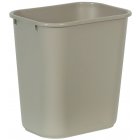 Rubbermaid FG295600BEIG Medium Rectangular Wastebasket / Trash Can 28 Qt. - Beige