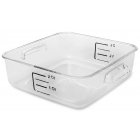 Rubbermaid FG630200CLR Space Saving Polycarbonate Square Food Storage Container 2 Qt. - Clear