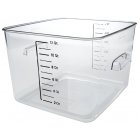 Rubbermaid FG631200CLR Space Saving Plastic Square Food Storage Container with Liter and Qt Graduations 12 Qt. - Clear
