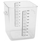 Rubbermaid FG631800CLR Space Saving Plastic Square Food Storage Container with Liter and Qt Graduations 18 Qt. - Clear