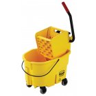 Rubbermaid FG748000YEL WaveBrake Mop Bucket with Side-Press Wringer 26 qt. - Yellow