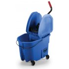 Rubbermaid FG757888BLUE WaveBrake Down-Press Bucket and Wringer 35 Qt. - Blue