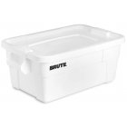 Rubbermaid FG9S3000WHT BRUTE Bus Box / Tote with Lid 16-1/2" x 27-7/8" x 10-7/10" - 14 Gal./Capacity - White