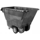 Rubbermaid FG9T1500BLA Structural Foam Open Top Standard Duty Tilt Truck / Trash Cart - Black - 1 cu. yd. (1250 lb. Capacity)