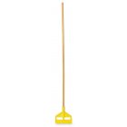 Rubbermaid FGH115000000 Invader Wood Wet Mop Handle with Side-Gate Style Yellow Plastic Head 54"L - Brown - for use with 1" Headbands only
