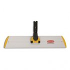 Rubbermaid FGQ56000YL00 Hygen Aluminum Quick-Connect Wet/Dry Flat Mop Frame with Hook-and-Loop Strips 18" - Yellow