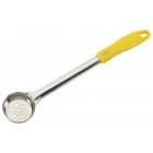 Winco FPP-1 One-Piece Stainless Steel Perforated Round Food Portioner with Yellow Plastic Handle 1 oz.