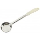 Winco FPS-3 One-Piece Stainless Steel Solid Round Food Portioner with Ivory Plastic Handle 3 oz.