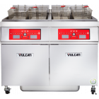 Vulcan 2ER85DF Two Bank Electric Floor Fryer with Digital Controls and KleenScreen Filtration - Holds 170 lbs. - 208v/3-ph, 24kW