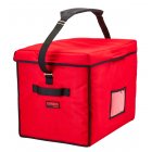 Cambro GBD211517521 GoBag Nylon Insulated Stadium Food Delivery Bag with Velcro Lid, Sewn-In Straps and Ticket Pouch 21" x 15" x 17" - Red
