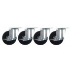 Adcraft GF-40 Swivel Plate Casters 5" - for Floor Model Fryers - 4/set (2 w/ Brakes)