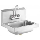 Culitek HS-12 Stainless Steel Wall Mount Hand Sink with Splash Mount Faucet and 8" x 10" x 5" Deep Bowl