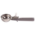 Winco ICOP-8 Stainless Steel Deluxe One-Piece Thumb-Press Disher with Gray Plastic Handle 4 oz. - Sizes 8 - 36/Case