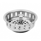 FMP 102-1062 Stainless Steel Universal Replacement Sink Basket / Strainer with Moveable Metal Post 3-1/2"