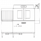 Hobart CLCS76EN-BAS+BUILDUP 1-Tank High Temp Conveyor Dishwasher with Corner Scrapper - 245 racks/hr - 208v/3, 15 kW