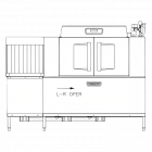 Hobart CLCS86EN-BAS+BUILDUP 2-Tank High Temp Conveyor Dishwasher with Corner Scrapper - 342 racks/hr - 208v/3, 15 kW