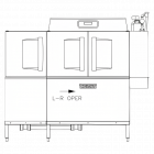 Hobart CLPS76EN-BAS+BUILDUP 1-Tank High Temp Conveyor Dishwasher with Power Scrapper - 245 racks/hr - 208v/3, 15 kW