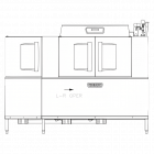 Hobart CLPS86EN-BAS+BUILDUP 2-Tank High Temp Conveyor Dishwasher with Power Scrapper and w/o Booster Heater- 342 racks/hr - 208v/3, 15 kW