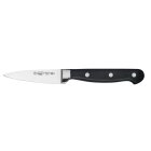 Winco KFP-35 Acero Carbon Stainless Steel Forged Paring Knife with 3-1/2" Blade and Black POM Handle