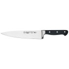 Winco KFP-80 Acero Carbon Stainless Steel Forged Chef's Knife with 8" Blade and Black POM Handle