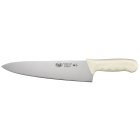 Winco KWP-100 Stal High Carbon Steel Chef's Knife with 10" Blade and White Polypropylene Handle - 6/Case