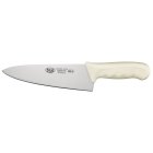 Winco KWP-80 Stal High Carbon Steel Chef's Knife with 8" Blade and White Polypropylene Handle - 6/Case
