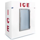 Leer L065UAGE Flat Front 1 Glass Door Auto Defrost Indoor Ice Merchandiser 64" - (130) 10-lb. Bag/Capacity - 65 cu. ft.