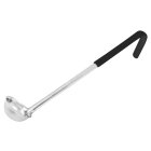 Winco LDCN-8K Prime One-Piece Stainless Steel Ladle with Black Coated Hooked Handle 8 oz. - 60/Case