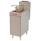 Vulcan LG300-2 Floor Model One Bank Propane Gas Fryer with Millivolt Thermostatic Controls 15-1/2" - Holds 35 to 40 lb. - 90,000 BTU