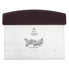 Mercer Culinary M18370 Hell's Handle Bench Scraper / Ruler High Heat Dough Cutter / Scraper with Burgundy Textured Handle and 3-1/2" x 5-7/8" Stainless Steel Blade 5" x 6"OA