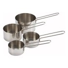Winco MCP-4P 4-Piece Stainless Steel Measuring Cup Set - Includes: 1/4, 1/3, 1/2 & 1 cup