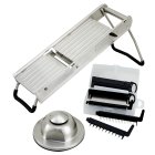 Winco MDL-15 Stainless Steel Mandoline Slicer Set with Hand Guard & (5) Interchangeable Blades 15-1/2" x 4-15/16" - 8/Case