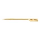 TableCraft MEDWELL "Med Well" 3-1/2" Bamboo Temperature Meat Marker Pick - 100/Pack