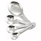 Winco MSP-4P Economy 4-Piece Stainless Steel Measuring Spoon Set - Includes: 1/4 Tsp, 1/2 Tsp, 1 Tsp, 1 Tbsp