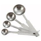 Winco MSPD-4X Deluxe 4-Piece Stainless Steel Measuring Spoon Set - 240/Case