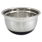 Winco MXRU-500 Stainless Steel German Mixing Bowl with Black Non-Slip Silicon Base 5 qt.